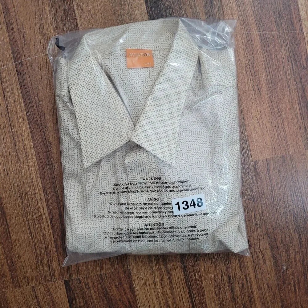 The Aviator Large Short Sleeve‎ Shirt Men's Casual Dress Diamond Pattern - Picture 8 of 8
